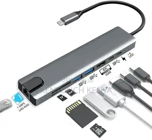 8 In1 Lan Hdmi Hubtype C HDTV Ethernet Usb3.0 2.0 Tf Sd Card Reader