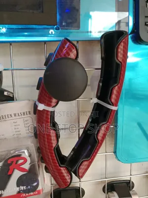 Anti Slip Red Carbon Fiber Steering Wheel With Handle Knob