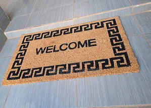 Printed PVC Backed Coir Door Mat 45x75cm
