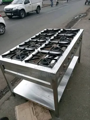 Stainless Steel 8-Burner Commercial Cooker
