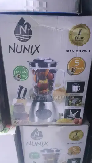 500w - Nunix Ak-500 Stainless, 2 In1 Electric Blender/ Grinder 1.