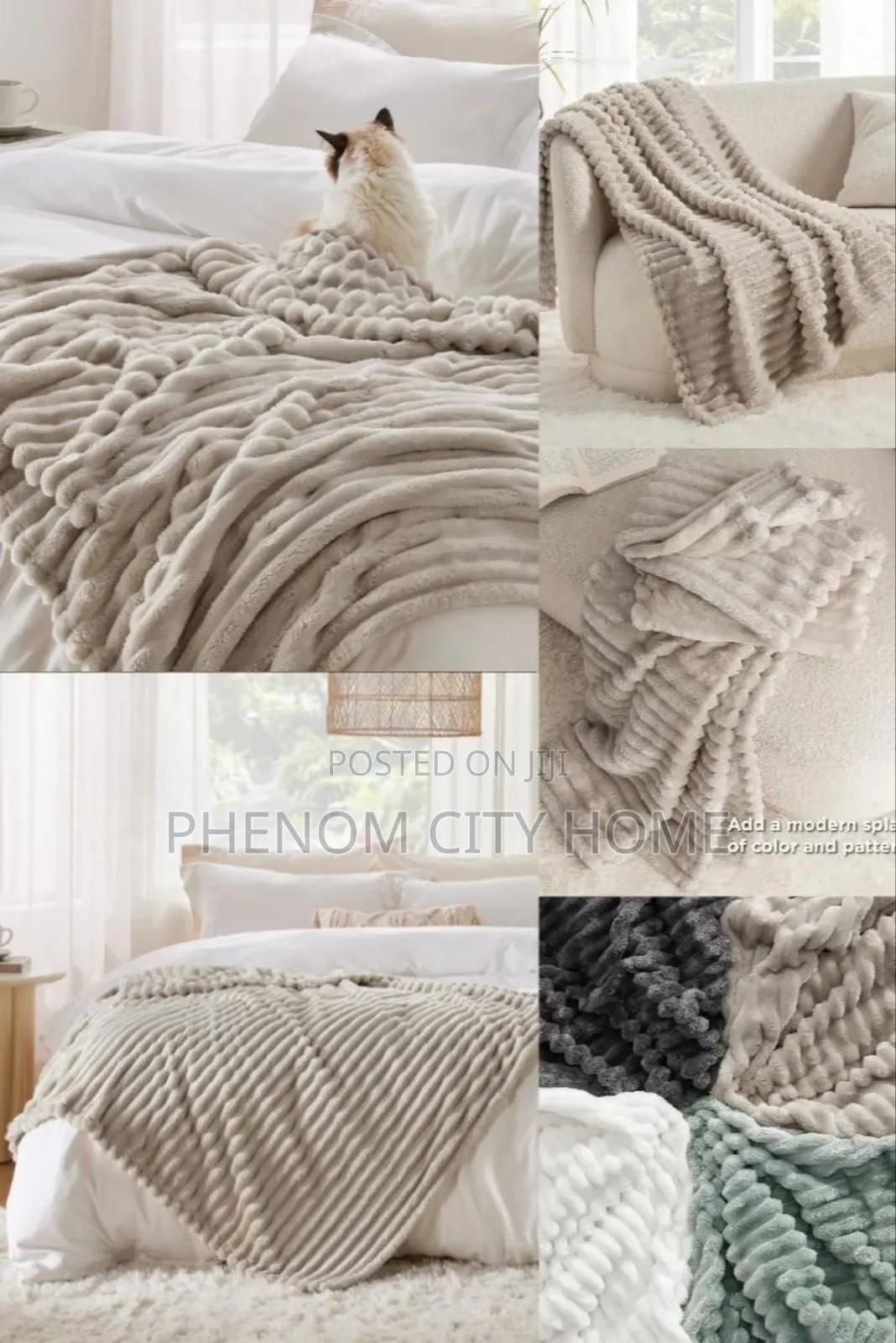 Stripped Throwblankets for Bed and Couch