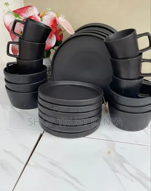 Black Matte 24pc Dinner Set