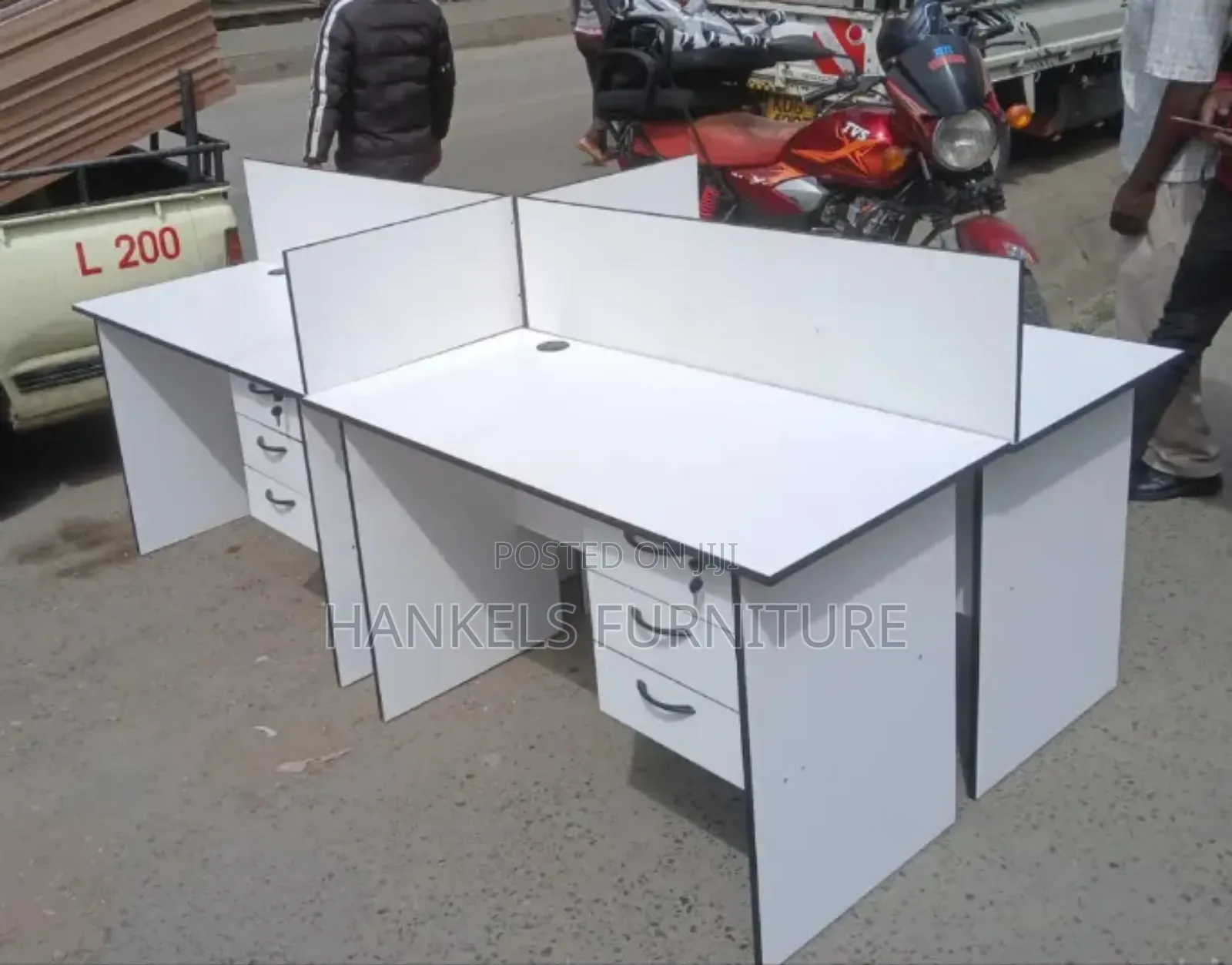 4-Way Co-Working Office Desk – Modern, Spacious Durable