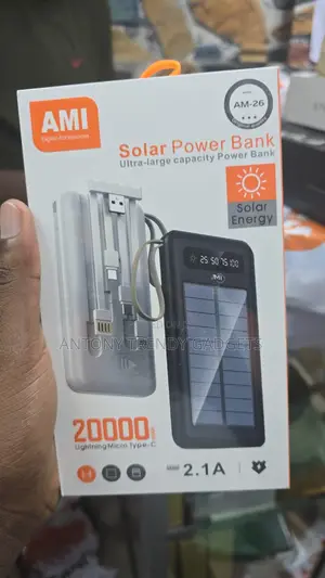 Ami Am-26 20000mah Portable Solar Charger For Phones & Tablets