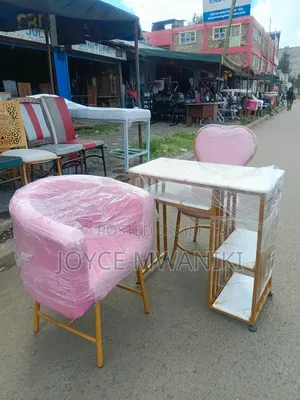 Manicure Set, Baby Pink Seats Marble Table