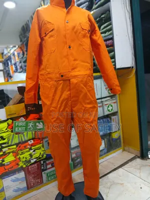 Hidden Buttons Orange Coverall