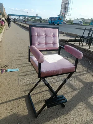 Makeup Chair, Baby Pink and Black 