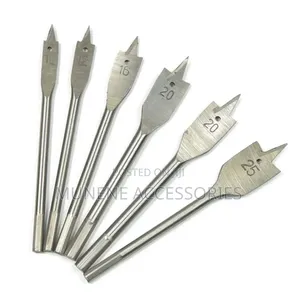 6pcs Wood Flat Drill Sets 10mm-25mm Steel Woodworking Spade Drill Bits