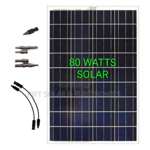 80 Watts Solar Panel Plus Free 10 Meters Pv Solar Cables