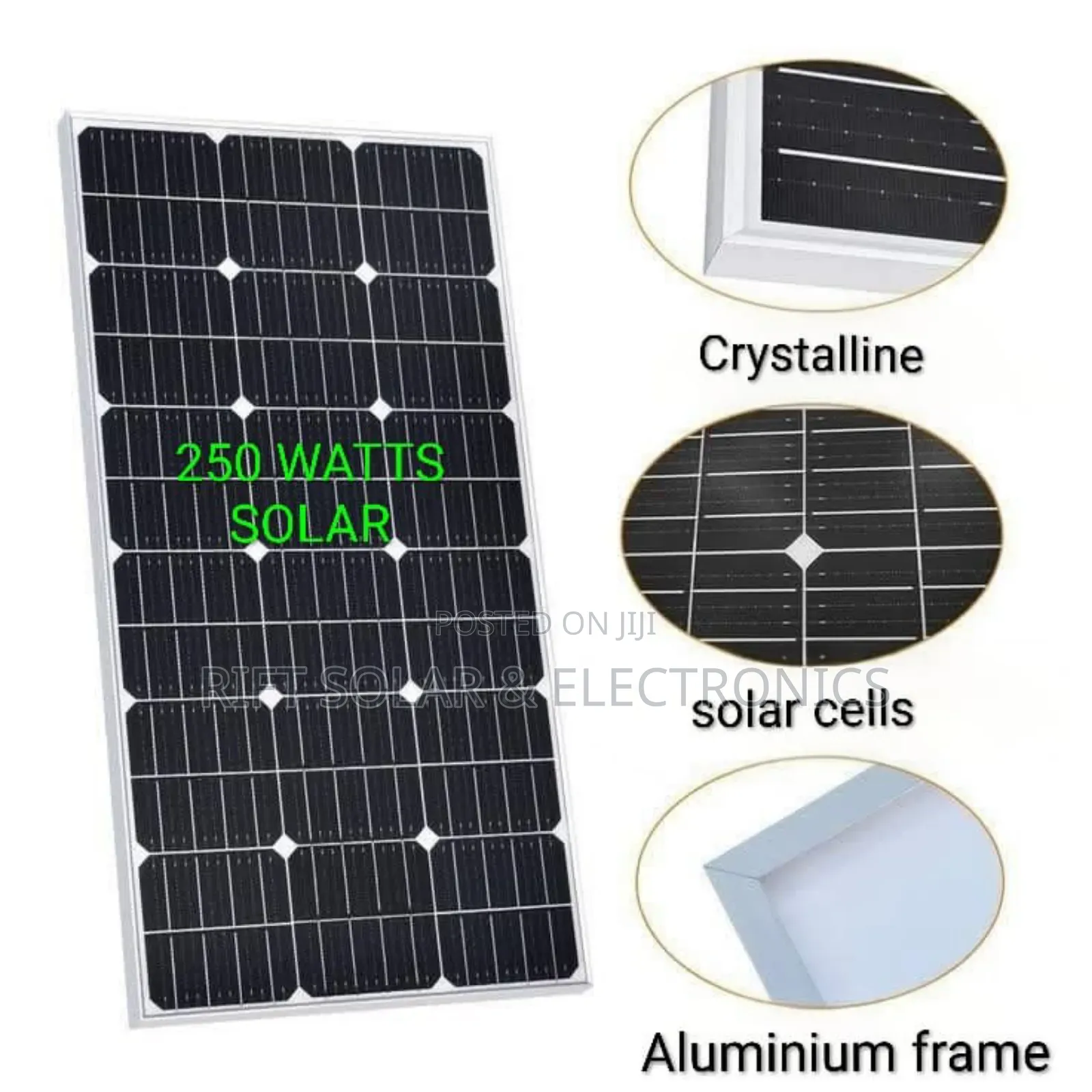 250 Watts - 18 Volts High Performance Quality Solar Panel