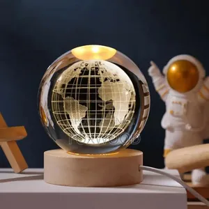 3d Earth Crystal Ball Led Night Lamp.