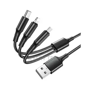 3 in 1 Usb Cable 3in1 Type C, Micro Usb Lightning Ports Cable iPhone