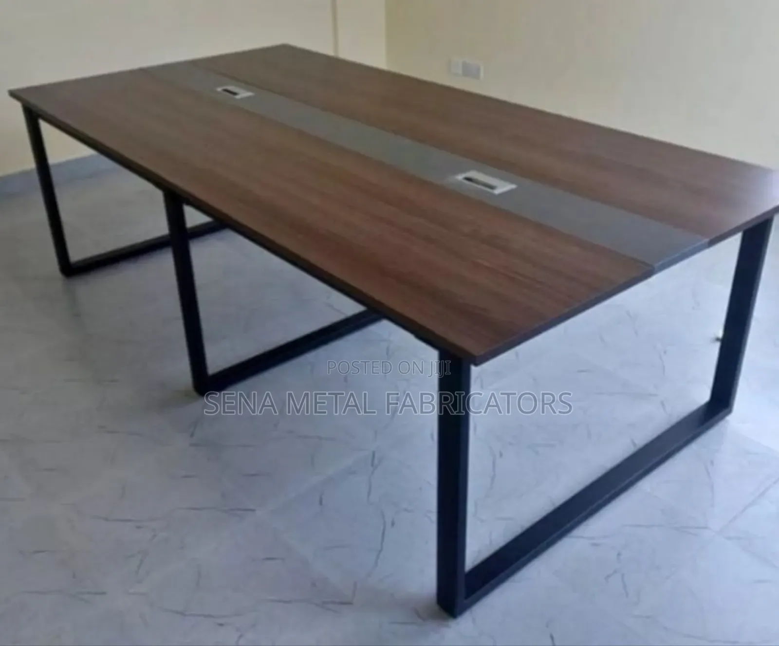 Custom-Made Metal Frame Boardroom Table