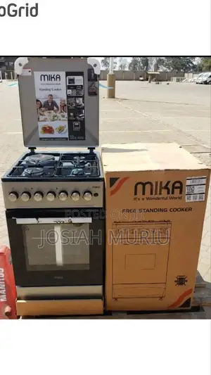 50cm X 60cm, Mika Standing Cooker, 3 Gas Pipe Burners + 1 Hot Plate