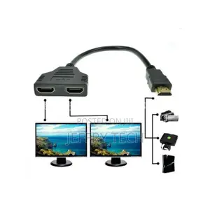 1080p Hdmi Male to Dual Hdmi Female 1 to 2 Way Splitter Cable Adapter