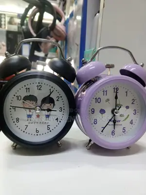 Kids Twin-bell Alarm Clock Silent Quartz, Loud Alarm, Battery Powered