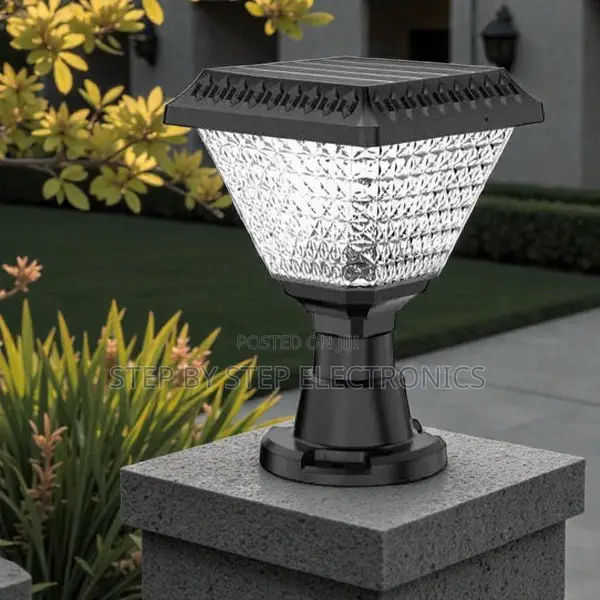 Dusk-Dawn Solar Gate Pillar Light High Bright RGB Led Remote Control