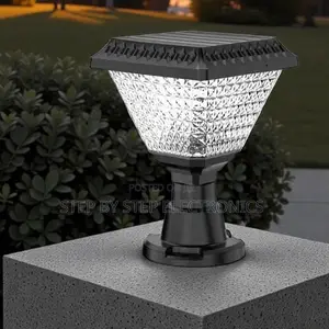 Solar Garden Pillar Gate Light Dusk to Dawn RGB Led Anti Rust Lamp