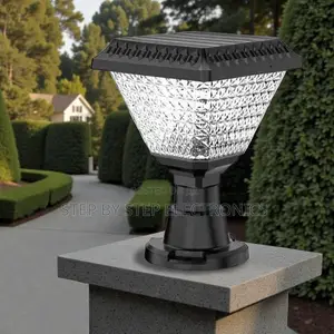 Solar Garden Pillar Gate Light Dusk to Dawn Multi-Color Outdoor Lamp
