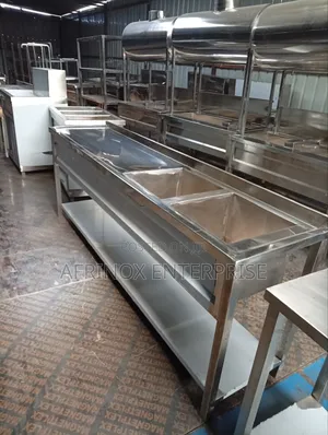 Double Bowl Sink, Six Feets in Length
