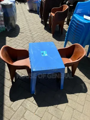 A Set of 2 Kids Chairs and a Plastic Table. Long Lasting Set