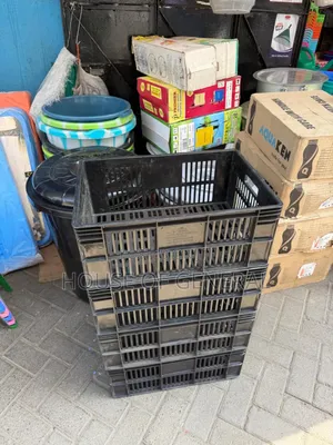 Black Strong Plastic Bread Crates. Durable Plastic Crates