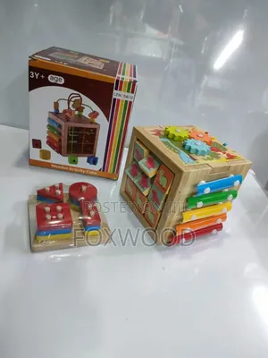 Genteago Wooden Activity Cube,