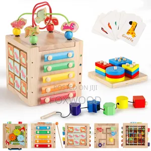 Genteago Wooden Activity Cube,