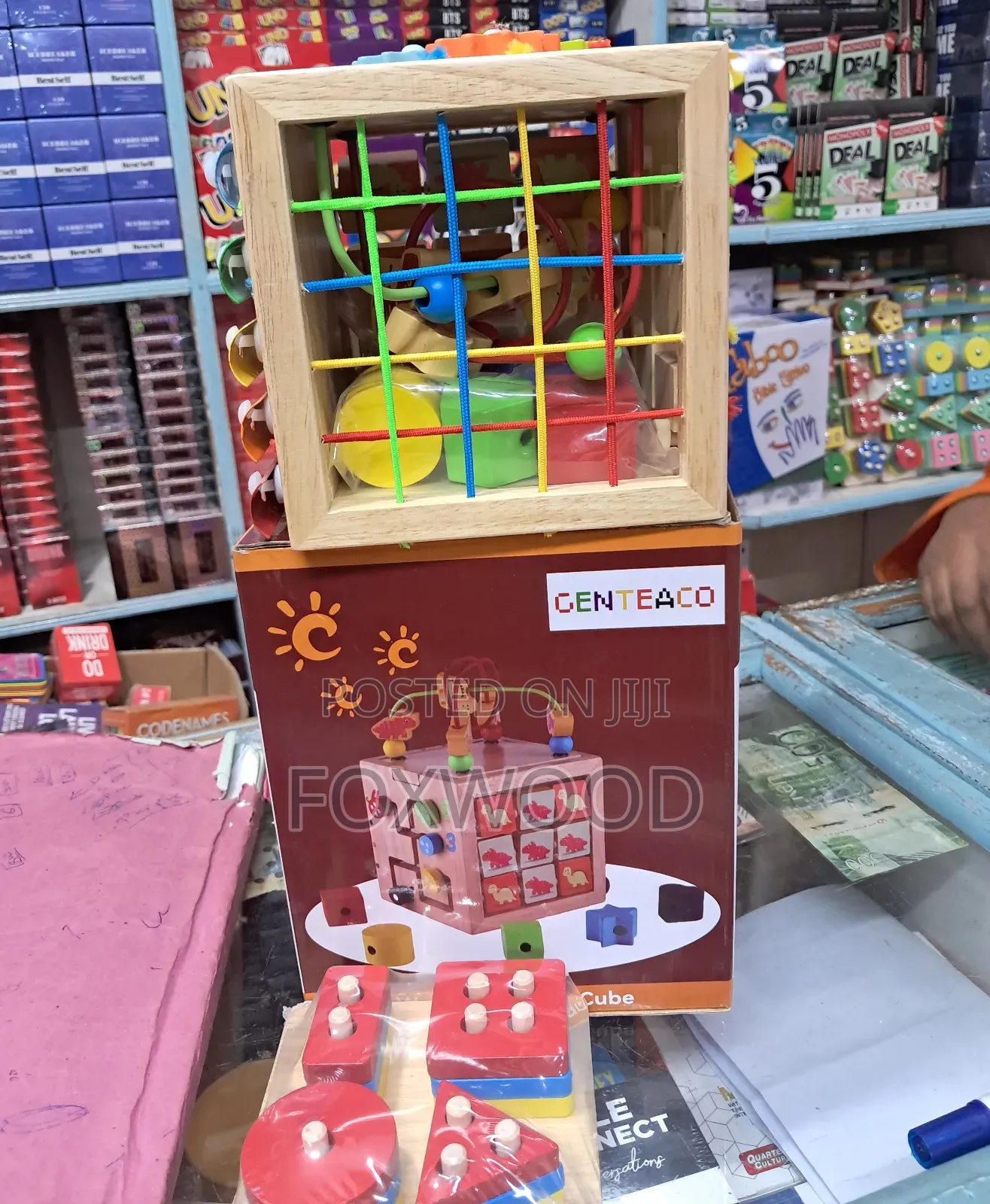Genteago Wooden Activity Cube,