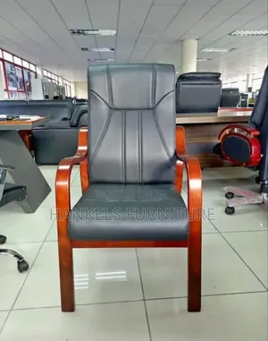 Modern Executive Seat With Wooden Legs Armrest