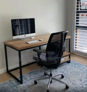 Metal Frame Computer Desk With Shelves