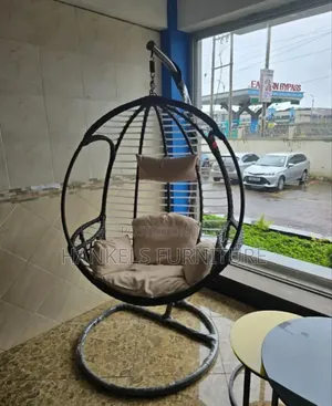 Egg-Style Rattan Swing Chair With Stand