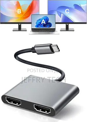 Usb C to Dual Hdmi Adapter, With 2 at 60hz Hdmi Docking Station, Typ
