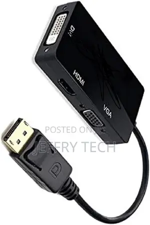 Displayport to Hdmi - Dvi- Vga 3 in 1 Multi Function Cable Adapter