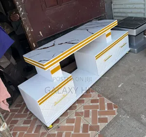 Executive Tv Stand With Marble Coating And Light