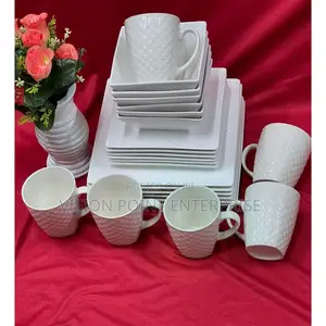 White Square Dinner Set