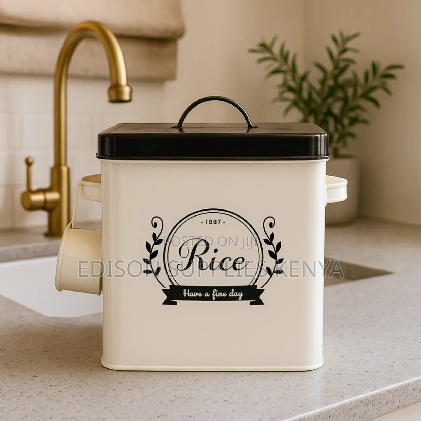 Rice Container Food Storage Containers Grains Air Tight Metallic Jar