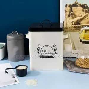 Rice Container Food Storage Containers Grains Air Tight Metallic Jar