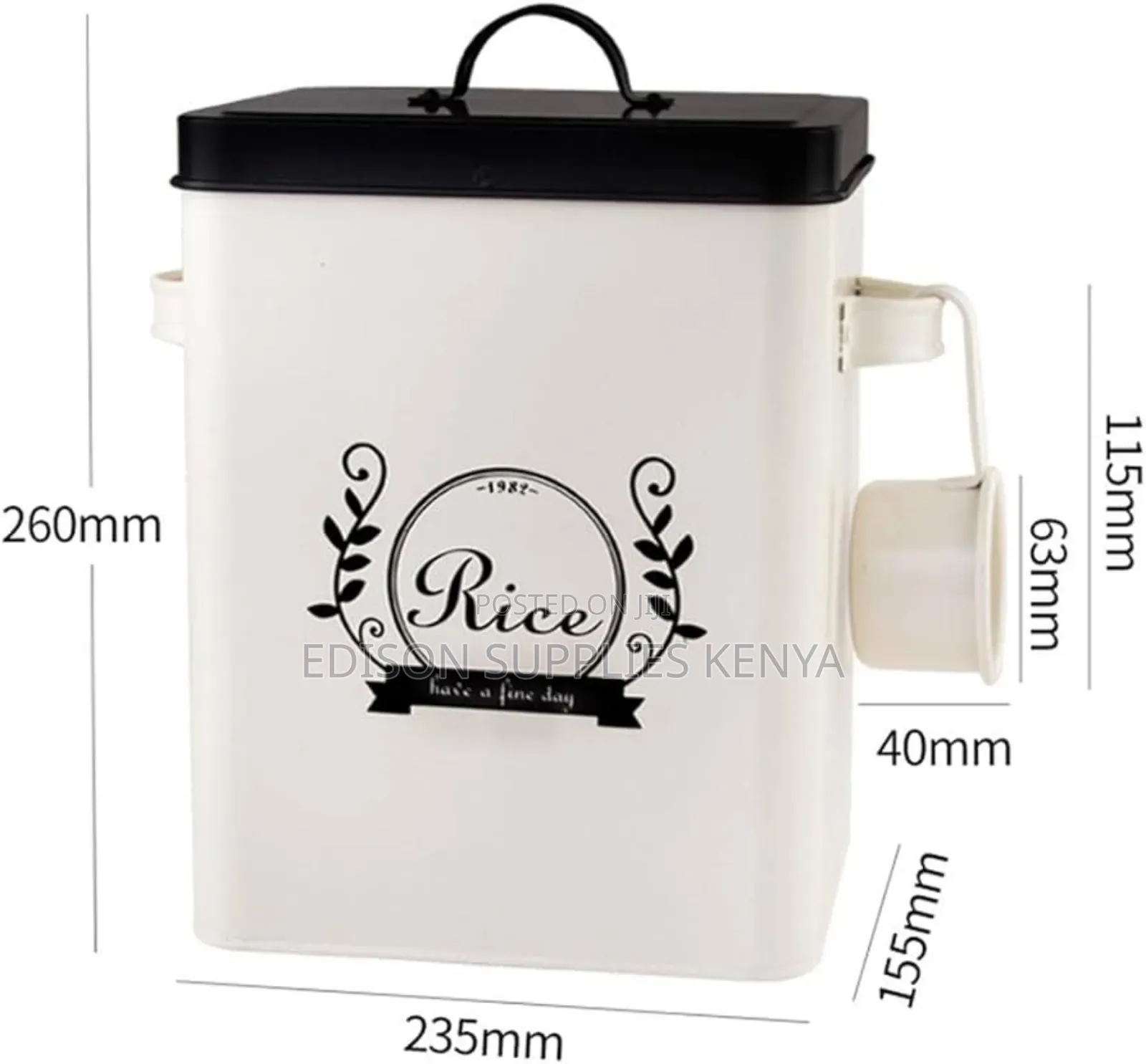 Rice Container Food Storage Containers Grains Air Tight Metallic Jar