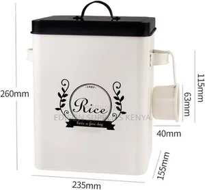 Rice Container Food Storage Containers Grains Air Tight Metallic Jar