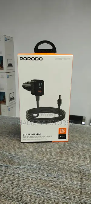 Porodo Starlink Mini Dc Plug Car Charger - Gray