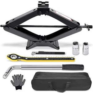 3 Ton Vehicle Scissor Jack Kit With Ratchet and Wheel Spanner Set