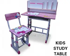 Adjustable Hello Kitty Kids Study Table and Chair Set.