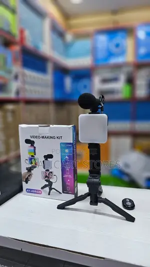 Ay49 RGB Led Lighting Tripod Phone Holder Mic Kit