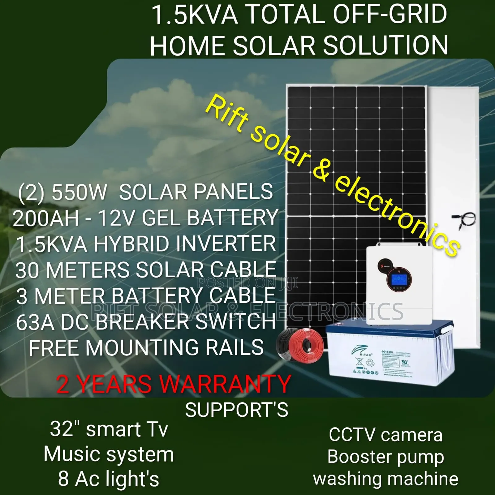 1.5kva Off-Grid Home Solar Package