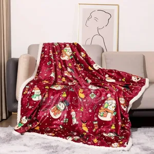 Christmas Themed Premium Sherpa Fleece Throw Blanket*