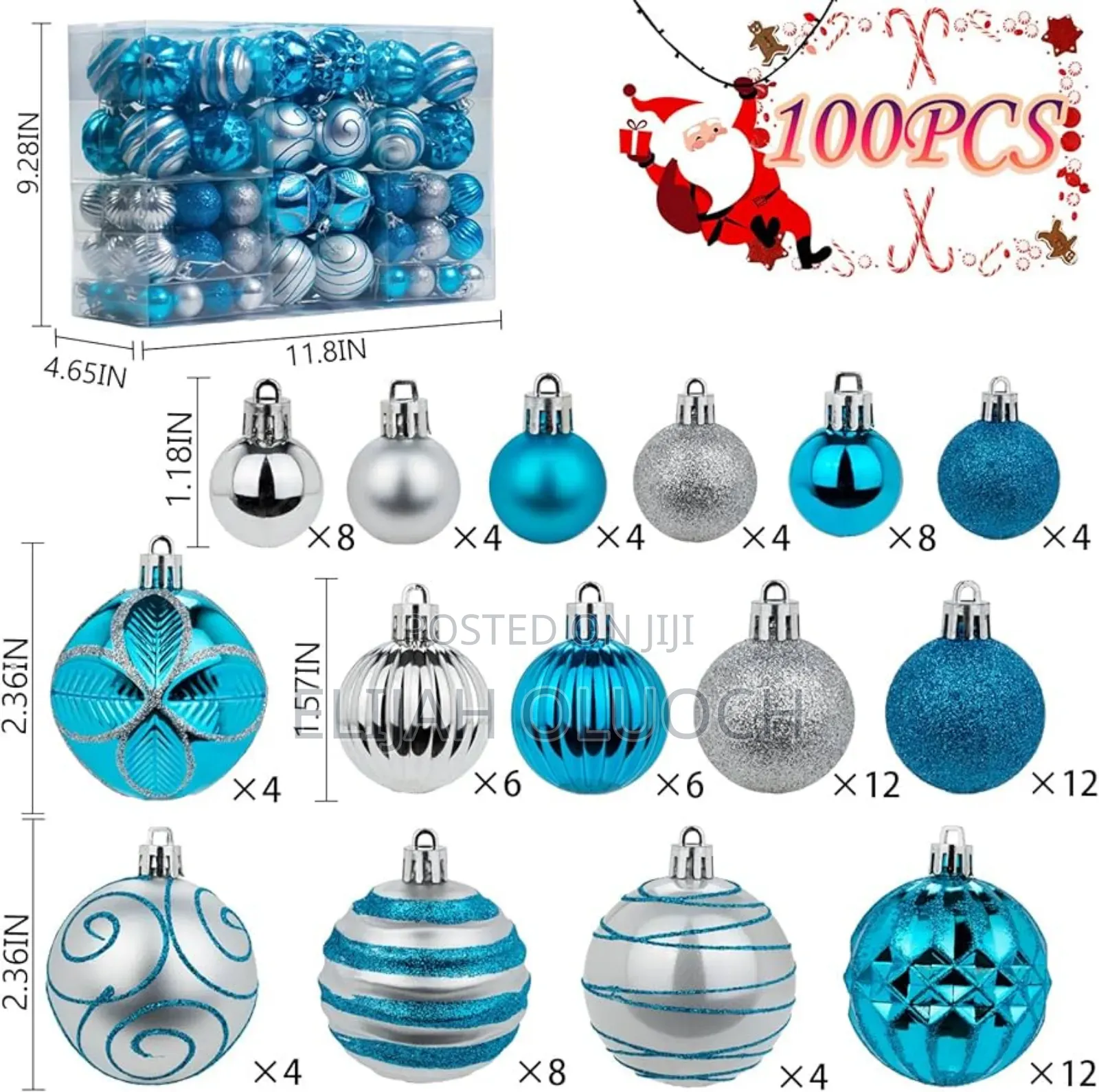 Unique 100pcs Christmas Tree Decor Balls Set