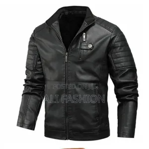 Men Leather Jackets Side Buttons
