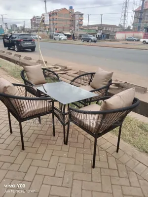 -Seater Glassed Table Outdoor Set